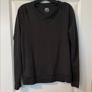 Slazenger Black V-Neck Long Sleeve Top